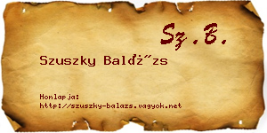 Szuszky Balázs névjegykártya