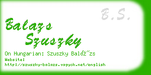 balazs szuszky business card